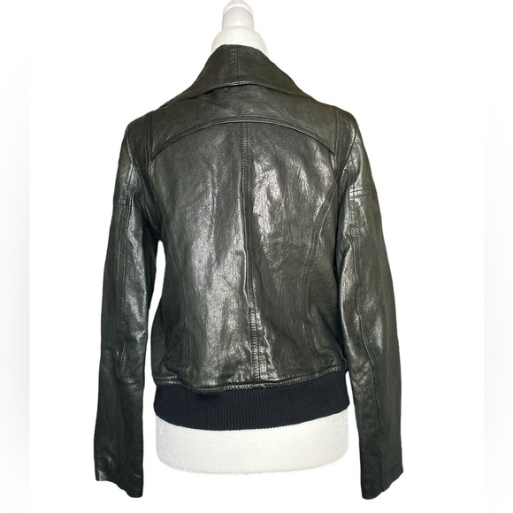 Theory Rock Nyreel Lambskin Bomber Jacket - Picture 3 of 10